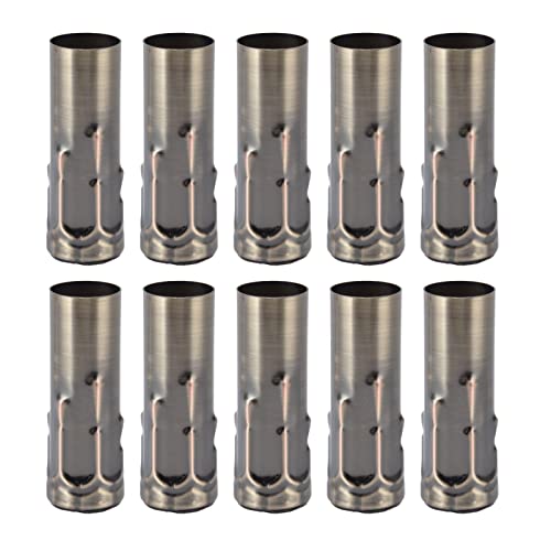 10 Stück E14 Metallrohr Lampenkopf Gehäuse Eisen für Kerzenlampenfassung Rohr Lampensockel 25x80mm Kristall Kronleuchter Rohr Beleuchtung Zubehör Armaturen(Grüne Bronze) von Garosa