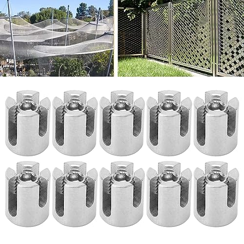 10 Stück Edelstahl-Kabelgeländer-Kreuzkabelklemmen, Drahtseil-Kreuzklemme für Wandgittersystem (M12 5mm) von Garosa