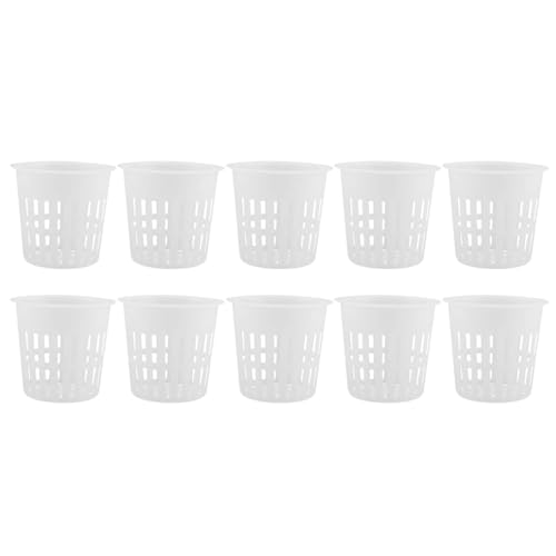 10 Teile/Satz Gartennetz Tassen Töpfe Kunststoff Pflanze Kindergarten Keimung Töpfe Eimer Korb für Hydrokultur Garten Balkon Pflanzen(White) von Garosa