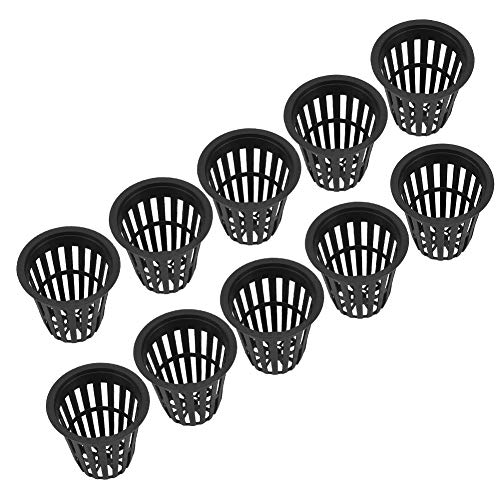 10 Teile/Satz Pflanzenschalen Töpfe Durable Kunststoff Gartennetz Kindergarten Eimer Korb für Hydrokultur Garten Balkon Pflanzen(Black) von Garosa