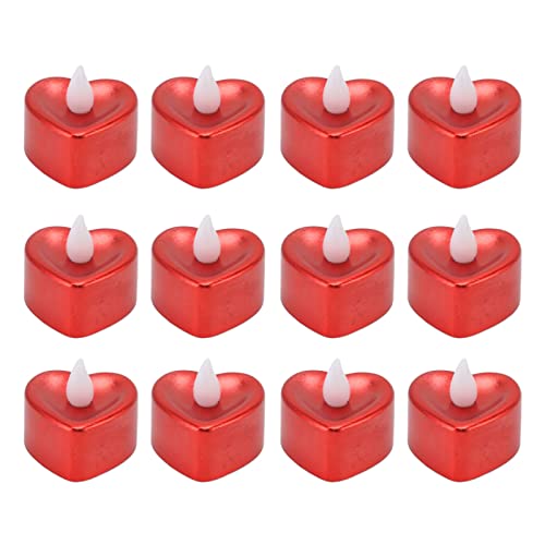 12 STÜCKE LED Kerzenlampe Herzform LED Teelichter Flammenlose Teelichter Warmes Licht für Weihnachten Hochzeit Valentinstag Party Heimdekoration Galvanisch Rot 12 STÜCKE LED Kerzenlampe Herzform LED Teelichter Flammenlose Teelichter Warmes Licht für Weihnachten Hochzeit Valentinstag Party Heimdekoration Galvanisch Rot von Garosa