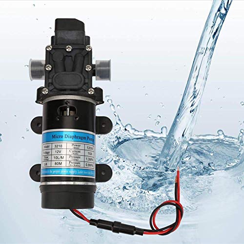 120W elektrische Wasserpumpe 10L / m selbstansaugende Membranpumpe mit Überstromschutzvorrichtung für Hochdruckreiniger(12V) von Garosa