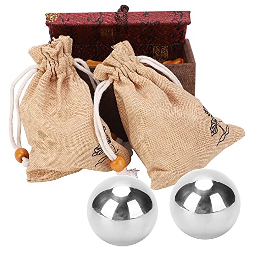 2 Stk. Chinesische Gesundheitsbälle 50 Mm Durchmesser 304 Baoding Balls Aus Rostfreiem Stahl Rehabilitations-Gesundheitsübungsbälle Für Den Stressabbau Bei Der Big-Hand-Therapie,Blinddarm von Garosa