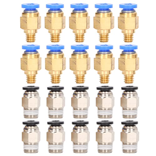Garosa 20 Stück 3D-Drucker Pneumatikfitting PC4-M6 Pneumatikfitting Push to Connect + PC4-M10 Straight Quick In Fitting Zubehörset Kit für Ender 3 Garosa 20 Stück 3D-Drucker Pneumatikfitting PC4-M6 Pneumatikfitting Push to Connect + PC4-M10 Straight Quick In Fitting Zubehörset Kit für Ender 3 von Garosa