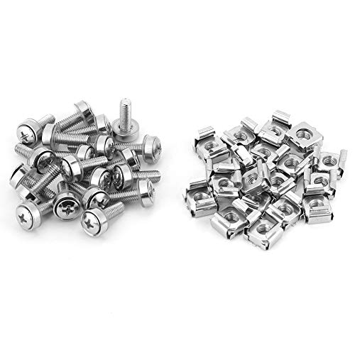 20 Teile/satz Sicherungsmutter Netzwerk Schrank Rack Schrauben & Muttern Sortiment Kit Befestigungsschrauben Hardware(M5*20) von Garosa