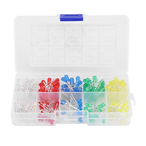 200 Stück LED-Diodenleuchten 3mm 5mm LED-Leuchtdioden Sortiment Kit Rundkopf LED Licht Diffus Elektronikkomponenten Packung mit LEDs Widerständen Rot Gelb Weiß Grün Blau Leuchtdioden 200 Stück LED-Diodenleuchten 3mm 5mm LED-Leuchtdioden Sortiment Kit Rundkopf LED Licht Diffus Elektronikkomponenten Packung mit LEDs Widerständen Rot Gelb Weiß Grün Blau Leuchtdioden von Garosa