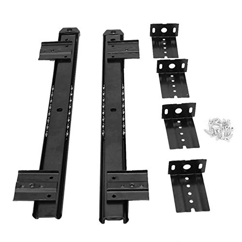 2pcs Gleitschiene Tastaturrutsche Perlenführer Eingedickte Kalte Stahl Computer Schreibtischscheibenschienerhalterung mit Kaltem Gerolltem Stahl Schwarz),Verschluss von Garosa