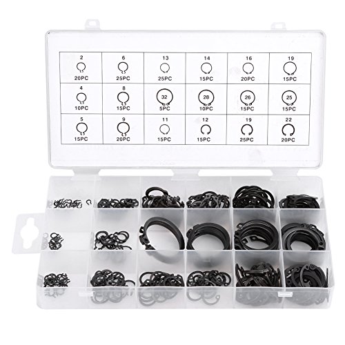 300 Stück Sprengring 2-32 Mm E-Clip Sicherungsring 18 Verschiedene Größen Sprengring-Kit Äußerer Haltering-Sortiment Set Clip-Unterlegscheibe Geteilte Schnallenscheibe 300 Stück Sprengring 2-32 Mm E-Clip Sicherungsring 18 Verschiedene Größen Sprengring-Kit Äußerer Haltering-Sortiment Set Clip-Unterlegscheibe Geteilte Schnallenscheibe von Garosa