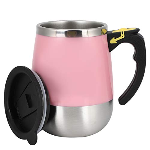 400 ml Selbstrührender Becher, Auto Magnetic Mug Tasse Selbstrührend, Edelstahl USB Ladestick Rührmischbecher für Kaffeemilch(Rosa) von Garosa