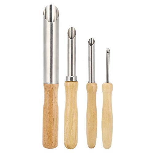 4Pcs Holzgriff Kreisförmige runde Lochschneider Keramik Tonschneider Schnitzen Bohren Holz Edelstahl Kreisform Lochschneider Werkzeug für Keramik Ton Skulptur(4 Stück),Gebrauchsmesser/Cutter von Garosa