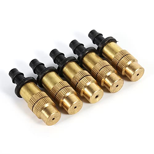 5pcs Sprinkler Nebeldüse Einstellbar Messing Sprinkler Düse Messing Spühdüsen Nebeldüse Einstellbare Sprühdüsen für Garten Rasen Misting Bewässerungssystem von Garosa