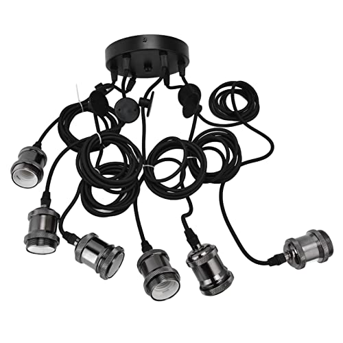Verstellbare Deckenspinne Retro DIY Klassisch Pendelleuchte Vintage Dekorative Kronleuchter 6 Arme 6 Köpfe Deckenhängeleuchte von Garosa