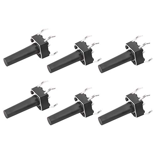 6 x 6 x 15 mm taktiler Druckschalter, DC12V 50mA DIP Micro Momentary Tact Sortimentskit Micro Button Switch Engineering Kunststoff 6 x 6 x 15 mm taktiler Druckschalter, DC12V 50mA DIP Micro Momentary Tact Sortimentskit Micro Button Switch Engineering Kunststoff von Garosa
