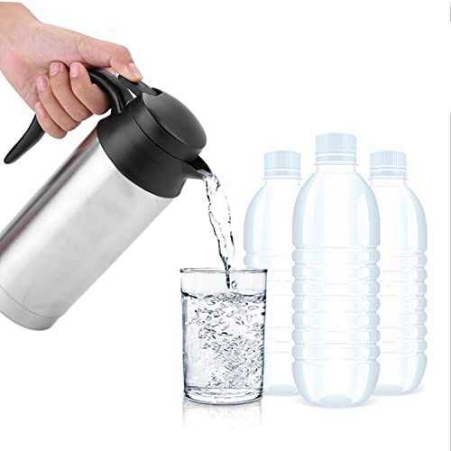 750 ml Auto-Wasserkocher, DC 24-V-Reise-Wasserkocher, Edelstahlbecher Auto-Kaffeetassenwärmer, Heißwasserkessel Schnelles Kochen für Tee Kaffee von Garosa