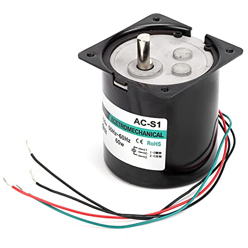 Ac-Motor Geräuscharmer Getriebe-Elektromotor 60W Synchron-Ac-Untersetzungsmotor Exzenterwelle Permanentmagnet Langsamer Großer Torsionsmotor(15 U/Min/Min Ac220V),Universalmotor von Garosa