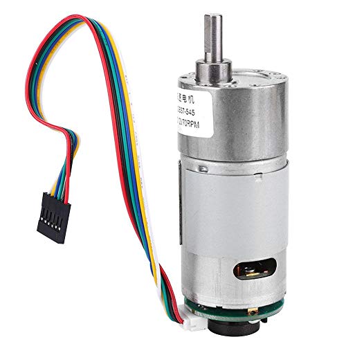 DC 12 / 24V 10-1500RPM Getriebemotor Getriebemotor mit großer Drehzahlreduzierung und Encoder-Leistung Getriebemotor mit exzentrischer Abtriebswelle, 37 mm Durchmesser(12V 300RPM) von Garosa