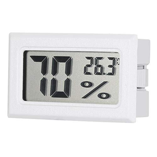 Digitaler Hygrometer-großer LCD-Bildschirm-Thermometer-Feuchtigkeitsmonitor Temperaturmesser für das Gewächshaus/Autos/Zuhause/Büro (White) von Garosa