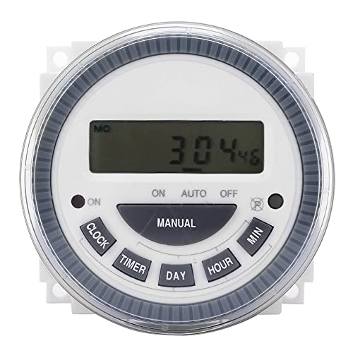 Digitaler Zeitschaltuhr, Zeitschaltuhr DC12V Elektronische Programmierbare Zeitsteuerungsschalter mit LCD-Digitalanzeige TM619H2 DC12V Plug-In-Zeitschaltuhren von Garosa