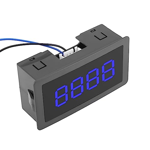 Digitalzähler, Automatischer Digitalzähler, DC-LED-Digitalanzeige, 4-stellig, 0 Bis 9999, Aufwärts-Abwärts-Plus-Minus-Panel-Zählermessgerät mit Kabelsteuerung (Blau) von Garosa