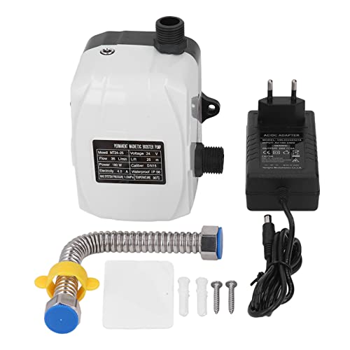 Druckerhöhungspumpe Wasserdruckerhöhungspumpe High Lift 180W DN15 Geräuscharm Intelligenter Start-Stopp Niederdruckschutz für Küchenspüle Dusche DC24V EU-Stecker AC100-240V von Garosa