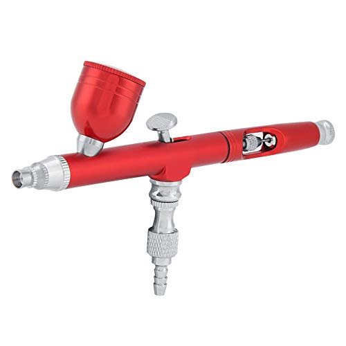 Farbspritzstift 0,3mm Mehrzweck Dual Action Schwerkraft Airbrush Kit Spray Air Brush Gun Tattoo Nagel Werkzeug (Red) von Garosa