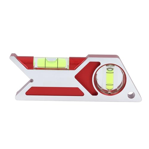 Fisch-Form-Niveau-Ruler 2 Fläschchen 45 ° 60 ° 90 ° Bubble Level Horizontales Ruler Winkel Messgerät Aluminium Legierung Niveler Werkzeug Rot für Holz Bearbeitungs Projekte DIY von Garosa