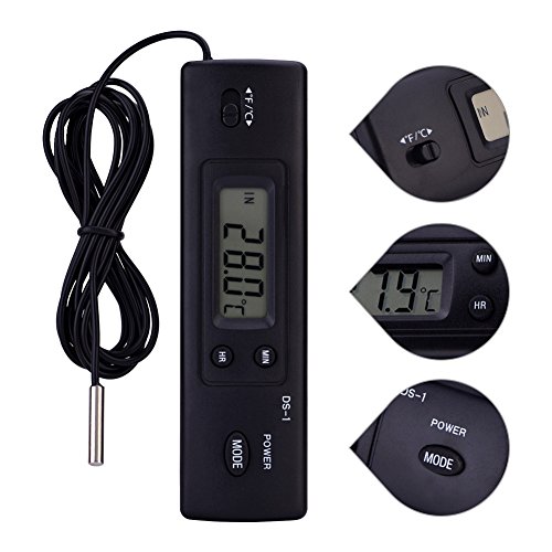 GLOGLOW Digital LCD Temperatur Meter Elektronische Thermometer Temperaturanzeige Sonde Verdrahtete für Kühlschrank Zimmer Kühlschrank Gefrierschrank Indoor Outdoor von Garosa