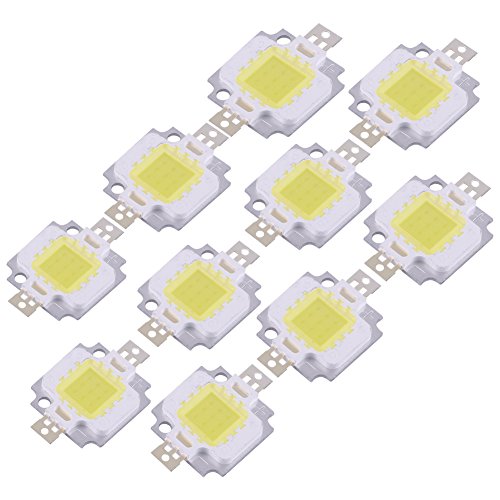 Garosa 10 Stück DC 9 Bis 12 V 10 W LED SMD Chip COB LED Lichtperlen Integrierte Lampenperlen für Den Ersatz von Scheinwerferlampen zu Hause(Weiß) von Garosa