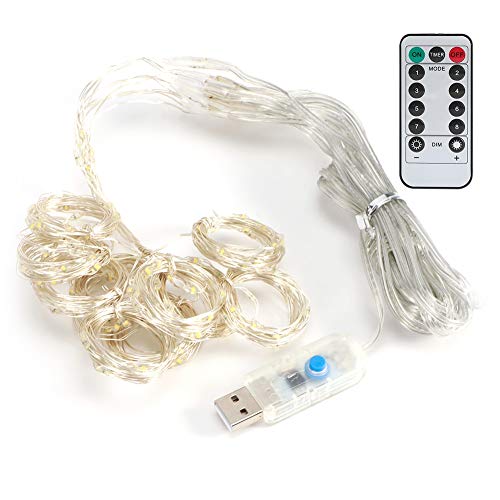 Garosa 200 LED Vorhang Lichterketten 8 Beleuchtungsmodi USB-Fernbedienung, Fairy Twinkle Lichterketten Außen Innen Wanddekorationen,Laternenpfahl Garosa 200 LED Vorhang Lichterketten 8 Beleuchtungsmodi USB-Fernbedienung, Fairy Twinkle Lichterketten Außen Innen Wanddekorationen,Laternenpfahl von Garosa
