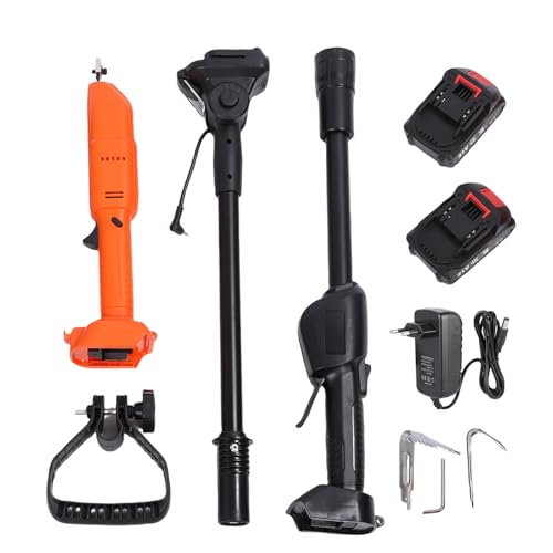 Garosa 21V Elektrische Graben Hacke Handheld Meting Machine Garten Kultivierer mit 4 & 11 Zähneköpfen Zum Lockern des Bodens Unkrautgraben (EU-Stecker) von Garosa