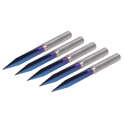 Garosa 5 Pcs Wolframstahl -Gravur Router Bit V Form 2 Flötenschnitzwerkzeug 4mm Schaft 30 Grad Scharf für Holz MDF Aluminium Acryl mit Spiegel Reibung Behandlung von Garosa