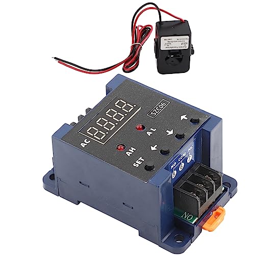 Garosa AC Digital Amperemeter Wechselstromstrommesser Wechselstromverbindungsmesser 0,3-50A Messbereich mit Oberen Grenznutzungsalarmverzögerungsrelais für die Überwachung des (50A) von Garosa