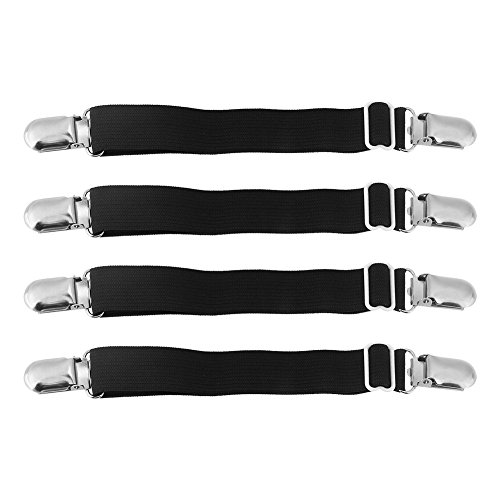 Garosa Betttuchspanner für Bettlaken Abdeckungen Bett Ecke Halter Verstellbar Befestigungen Clips Schwarz 4Pcs / Set von Garosa