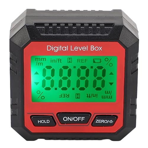 Garosa Boxwinkel Digital Level Winkel Magnetischer Neigungsmometer -Prognaktor mit Anzeigedatenschloss für Tischlerkonstruktion Mauerwerk (Rot) von Garosa