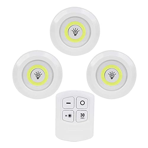 Garosa COB LED Nachtlicht, 3 Stück Nachttischlampe LED-Leuchten mit Fernbedienung Batteriebetriebene Drahtlose LED Puck Licht Timing Dimmen Nachtlampe,Nachtlicht von Garosa