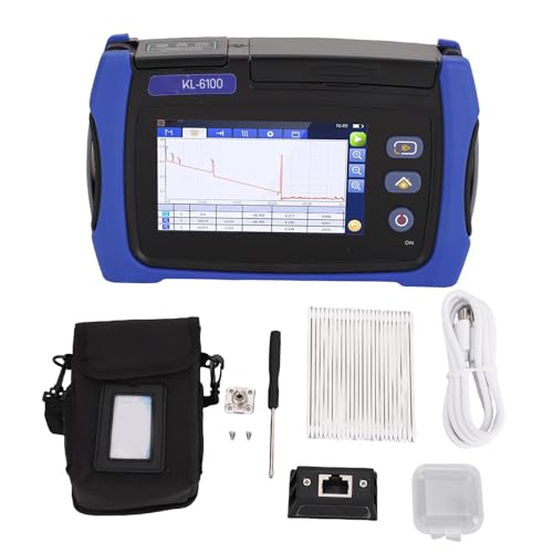 Garosa Digital Optischer Zeitdomäne Reflektometer, KL-6100-S1 OTDR-Faser-Tester, Support-SOR-Datei, Echtzeitmodus, 5.4in-Bildschirm, RJ45-Netzwerktestmodul, PC-Software, Hard Carry von Garosa