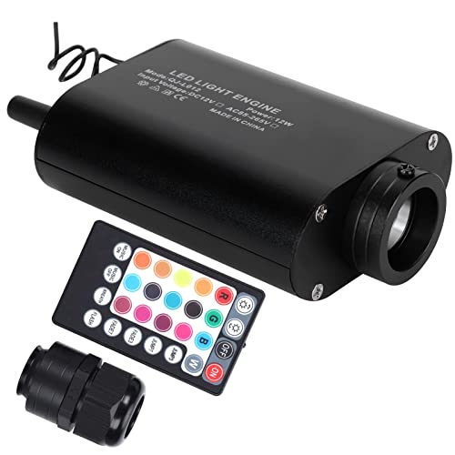 Garosa Fiber Optic Light Engine mit Fernbedienung 12W Thin Colourful Voice Auto Modifikation Star Sky Top RGBW Deckenbeleuchtung für Bluetooth APP,Lichtfarbe Controller von Garosa