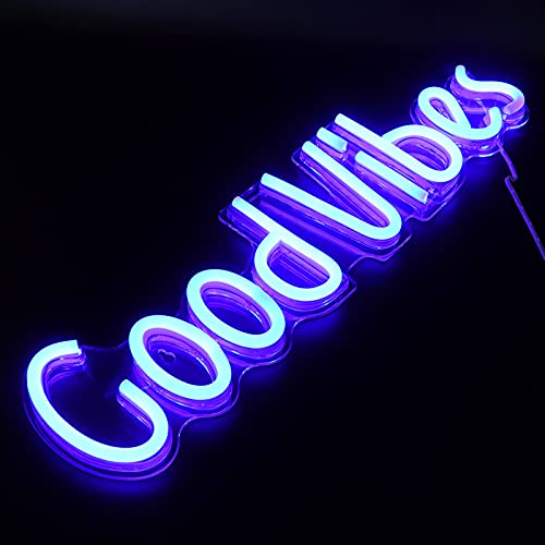 LED Neon Dekoratives Licht, Good Vibes Neon Sign Decor Light, Indoor Decor für Halloween Dekoration Wohnzimmer, Geburtstagsfeier, Hochzeit von Garosa