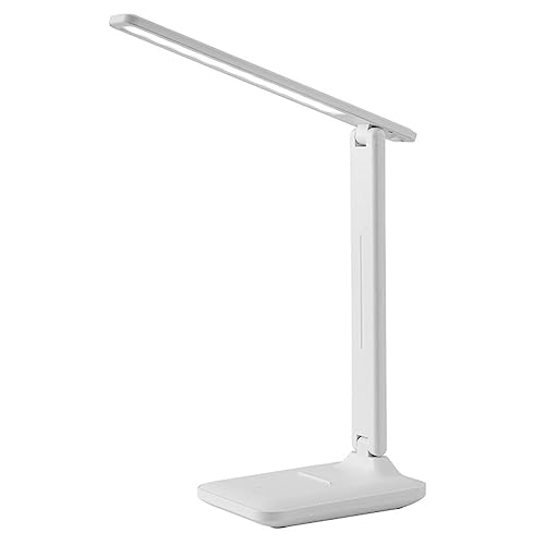 Garosa LED-Schreibtischlampe, Verstellbare Faltbare Schreibtischlampe, Dimmbare Schreibtischleuchte, Augenschonende Leselampe für Zuhause, Büro, Studium, Wohnheim, Schule (Einstecken) von Garosa