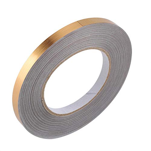 Gold Selbst Klebende Aufkleber Wasserdicht Fliesen Wand PVC Folie Boden Fuge Dekoration Wasserdicht Aufkleber Selbstklebende für Schlafzimmer Wohnzimmer Zubehör(Golden 1cm) von Garosa