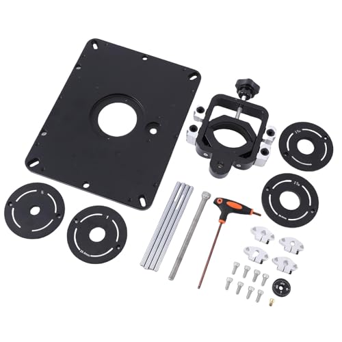 Garosa Precision Router Lift, Aluminiumlegier -Router -Tischplatte mit 4 Einsatzringen 5/8 1 1 3/16 1 7/18 Zoll für Umgekehrte Einstellung der Router -Trimmmaschine von Garosa