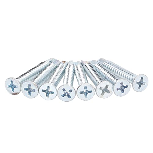 Garosa Resistent 50pcs Cross Head Verzinkte Kohlenstoffstahl -Selbstbohrschrauben 4,2 X 32 Mm für die Industrielle Befestigung (Flachkopf) von Garosa