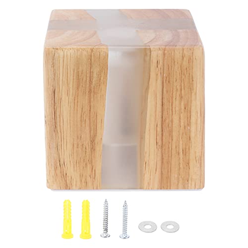 Garosa Rissige Holzmaserung Square Log Wandleuchte Wandleuchte Schlafzimmer Nachttischlampe Innenbeleuchtung 100-240V Dekoration Korridorlampe Warmweißes Licht,Wandlampe von Garosa