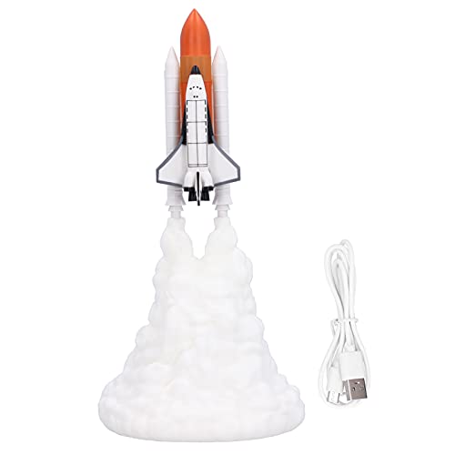 Garosa Rocket Light Space Rocket Nachtlicht Led Nachtlicht Ornamente 3D-Druck Stilvolle Formlichter USB-Ladelampe für Weltraumfans 24 Cm Kreative Beleuchtung,Nachtlicht von Garosa