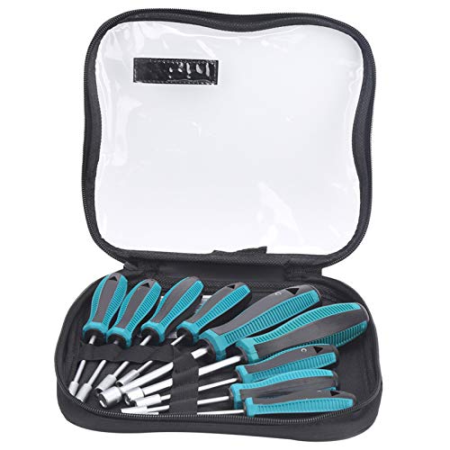 Garosa Sechskanthülsenschraubendreher-Set 9PCS Hoher Härte Anti-Schlupf-Griff mit Oxford-Stoffbeutel für eine Einfache Lagerung und eine Kraftvolle Rotation von Garosa