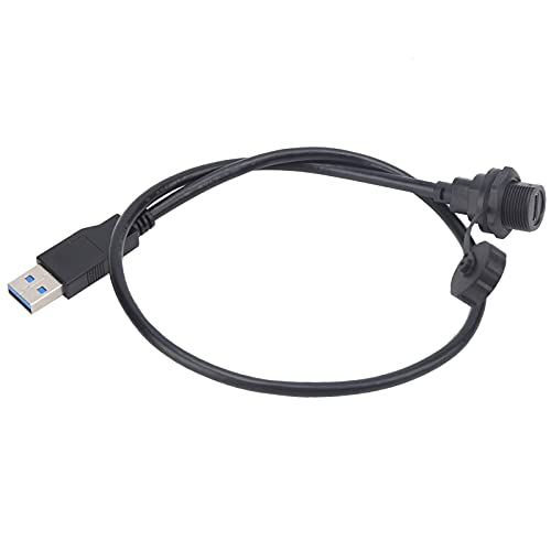 Garosa USB 3.0 -Stecker USB 3.0 Männlich Zum Typ C Weibliche Panel -Mount -Verlängerungskabel Outdoor IP67 Wassersicheres Gewindeverriegelung mit Abdeckung (0,5 m) von Garosa