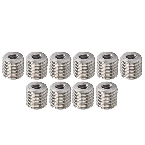 Gewindeeinsätze aus Edelstahl, Reduziermutter, 10 Stück, für Gewindereparatur, M6 X 1,0 Mm Innengewinde, M12 X 1,75 Mm Außengewinde, 303 Edelstahl, Schlitz von Garosa