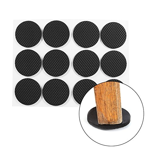 Gummi Pads 12 Stücke Selbstklebende Schwarz Runde Möbel Schutzpolster rutschfeste Verdickt Filz Pads Greifer für Sofa Tisch Stuhl von Garosa