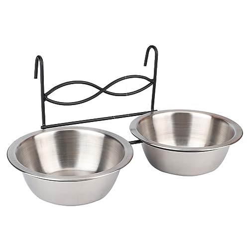 Hängende Futterschüsseln Edelstahl Abnehmbarer Hundkäfig Zufuhr Wasserschüsseln Nahrungsmittel Zwinger von Garosa