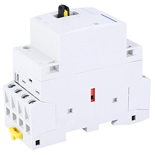Haushalts-AC-Modulschütz 4P 25A 230V mit Handschalter Haushalts-AC-Schütz für die elektrische Gebäudesteuerung DIN-Schienenmontage Miniaturschütz(4NO) von Garosa